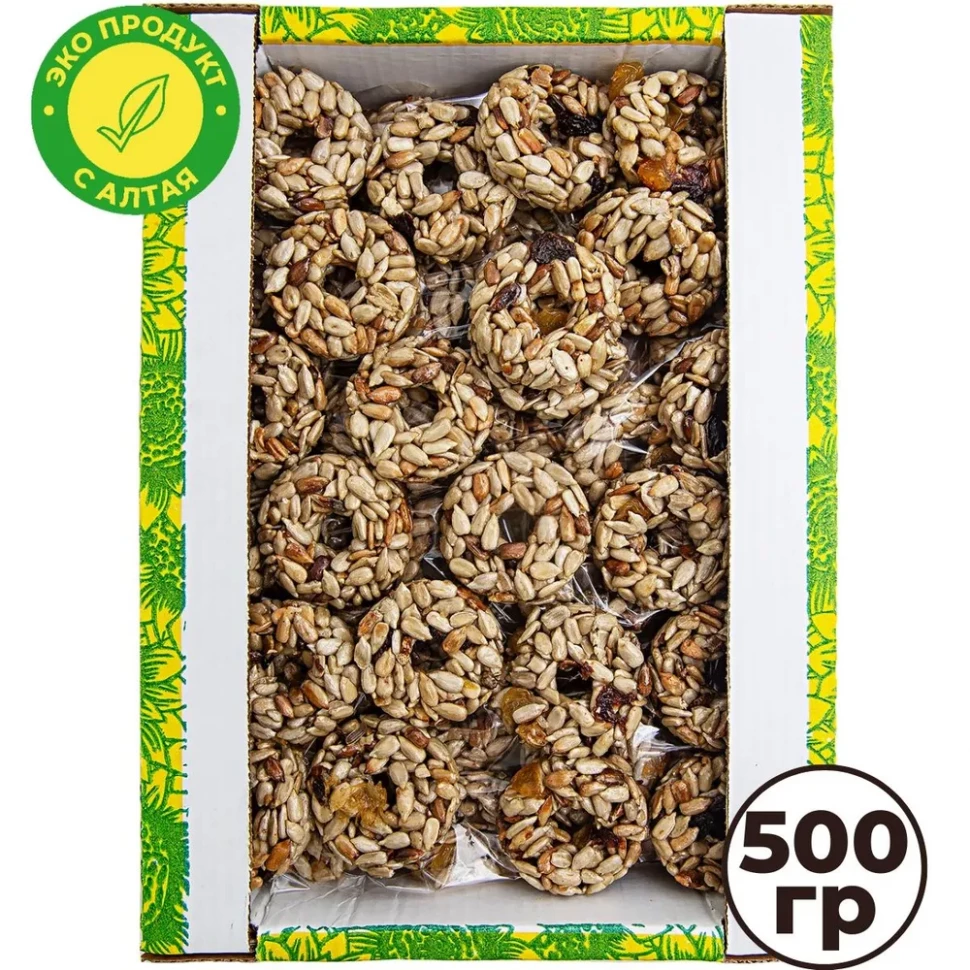 Козинаки из подсолнечника с медом и сухофруктами "Зачетные" 500г в Магнитогорске