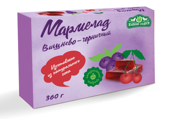№2 Мармелад  "Вишнево-черничный" белевский 360г   в Магнитогорске