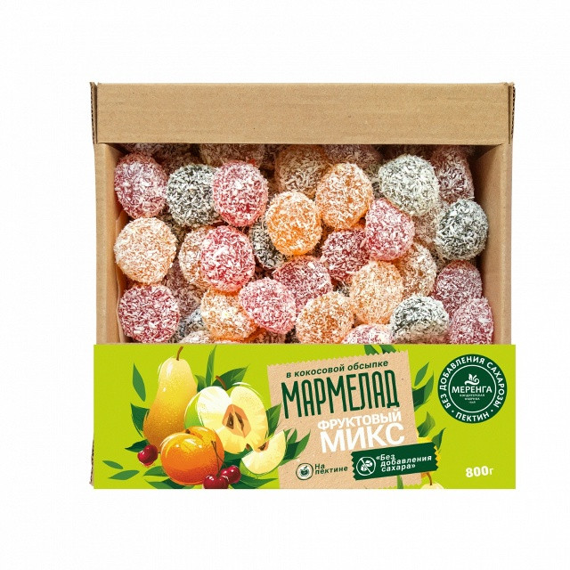  Меренга Мармелад в кокосовой обсыпке Фруктовый микс , 800г     в Магнитогорске
