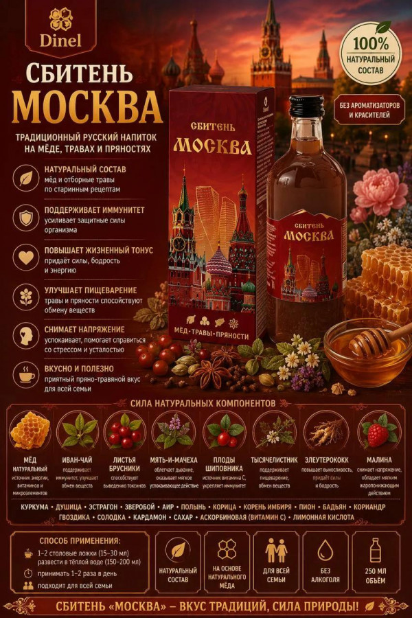 №3 Сбитень Москва, 250мл  в Магнитогорске
